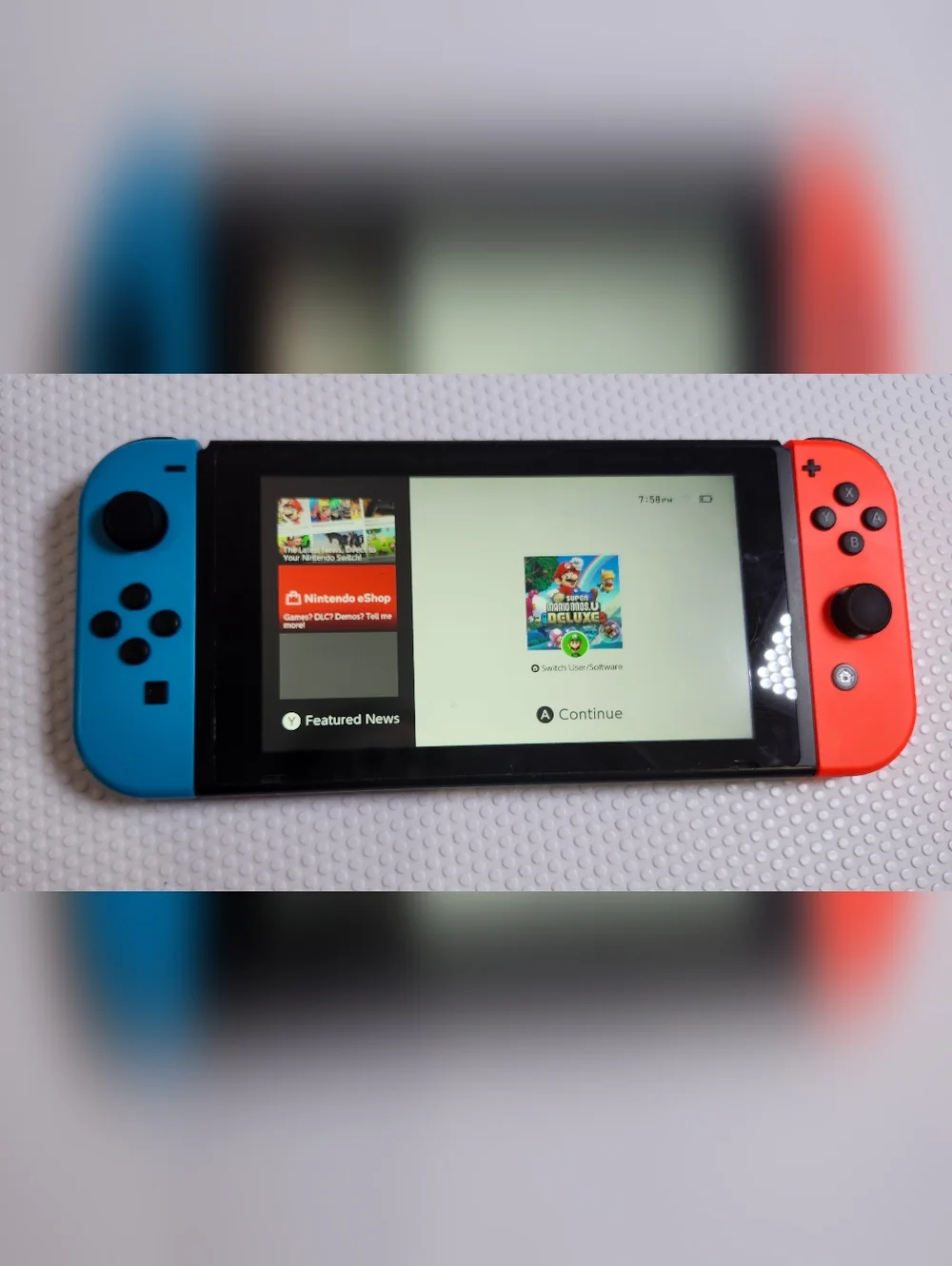 Nintendo Switch Console with Neon Blue/ Red Joy-Con & Accessories Has Wear Used
